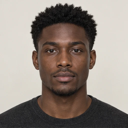 AI-generated fictional adult portrait