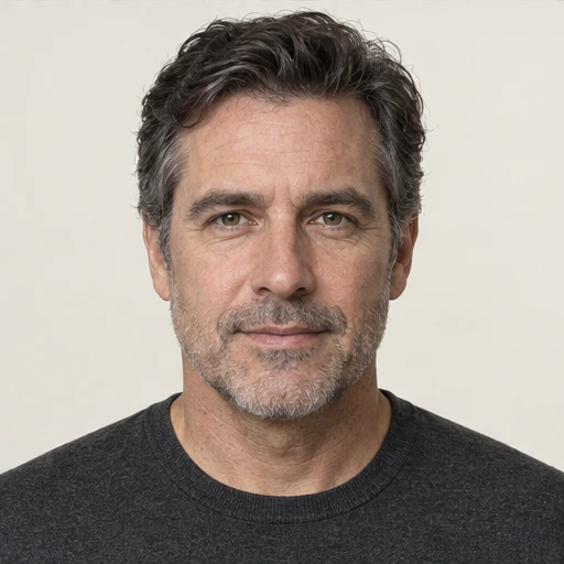 AI-generated fictional adult portrait